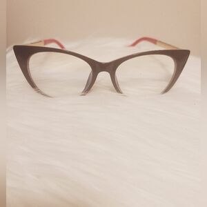 Elegant Black and Red Cat-Eye Glasses